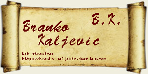 Branko Kaljević vizit kartica